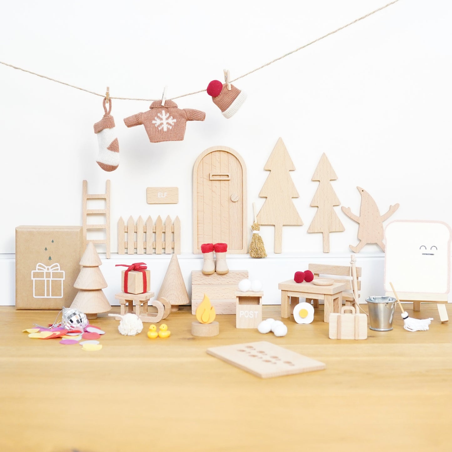 Wichtel Komplettset - Wichteltür & 26 Wichtelstreiche - Rosa