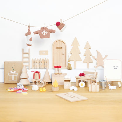 Wichtel Komplettset - Wichteltür & 26 Wichtelstreiche - Rosa