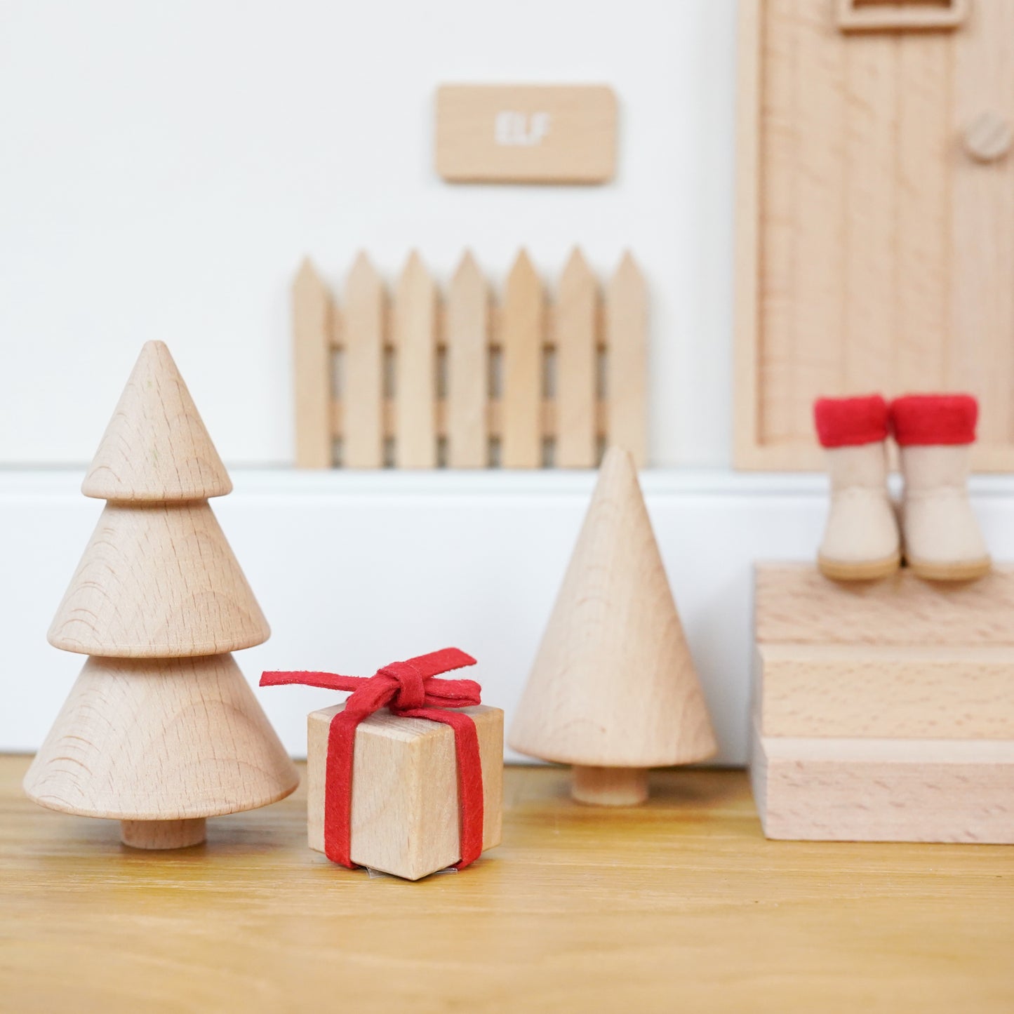 Wichtel Komplettset - Wichteltür & 26 Wichtelstreiche - Natur