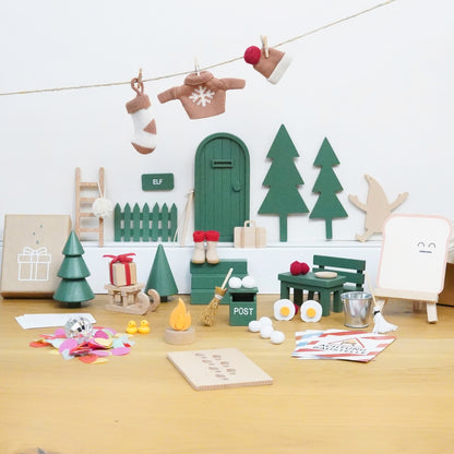 Wichtel Komplettset - Wichteltür & 26 Wichtelstreiche - Natur