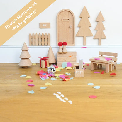 Wichtel Komplettset - Wichteltür & 26 Wichtelstreiche - Natur